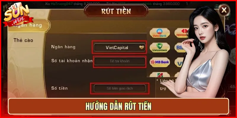 hướng dẫn rút tiền